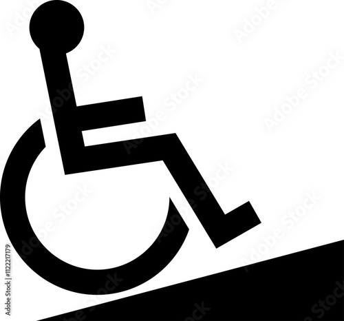 Handicapped sign icon vector symbol. Handicap parking sign.