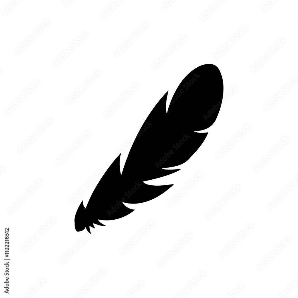 Fototapeta premium feather icon outline simple logo