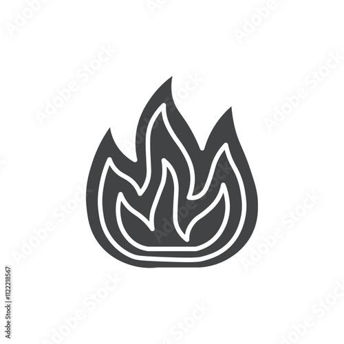 fire icon outline simple logo