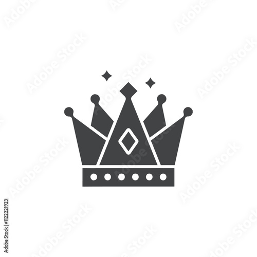 crown icon flat filled vector symbol