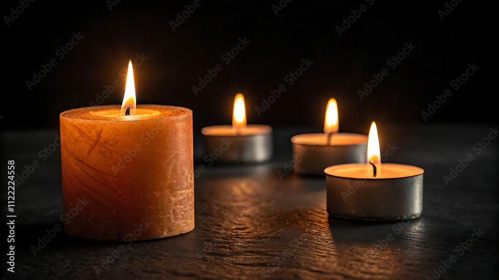 Flame candles isolated on black background. Close up.
Flame candles isolated on black background. Close up.