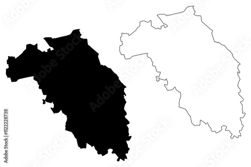 Koceni Municipality (Republic of Latvia, Administrative divisions of Latvia, Municipalities and their territorial units) map vector illustration, scribble sketch Koceni map