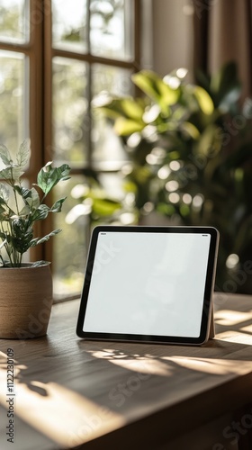 Modern Technology Workspace with Indoor Greenery and Natural Light