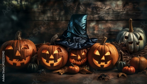Halloween, calabazas y disfraces photo