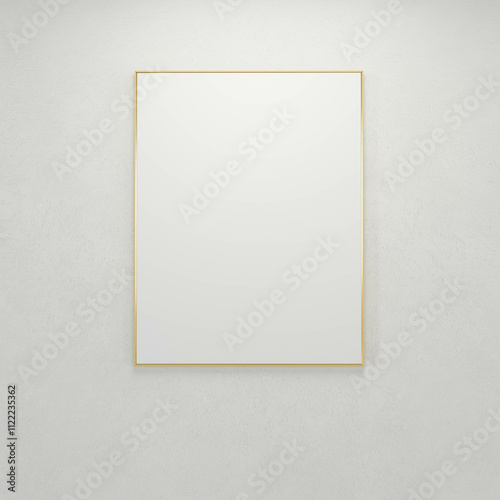 Minimalist Gold Framed Mirror on Light Wall