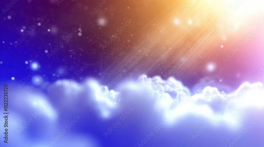 Obraz premium Cosmic Dreamscape Filled With Ethereal Clouds and Galactic Wonders Unfolding in Vibrant Colors