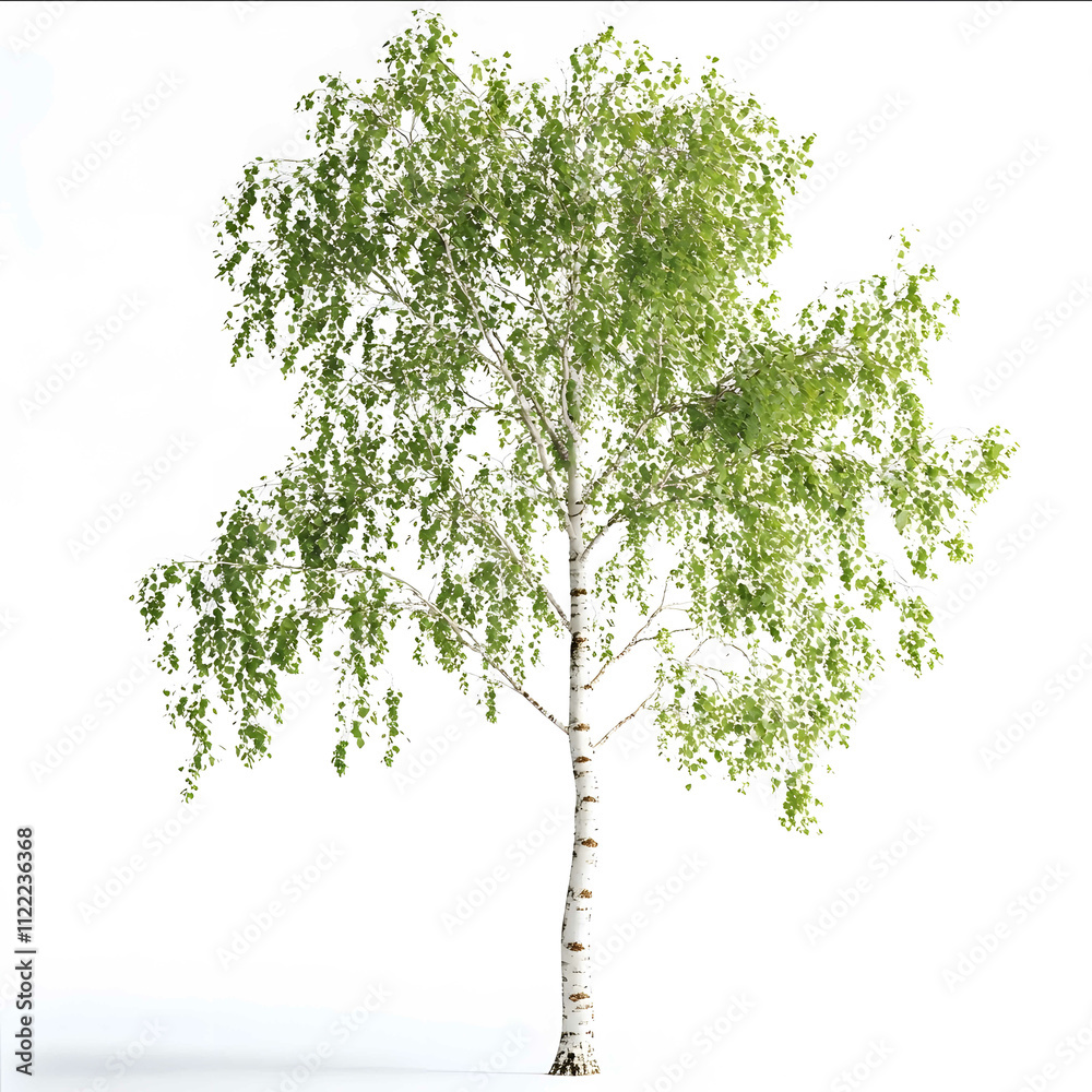Obraz premium a birch tree white background