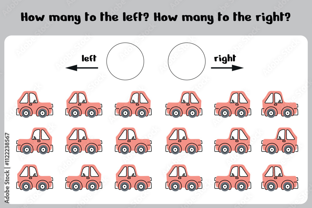 Counting game for preschoolers: Count cars turning right and left ...
