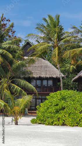 Tropical bungalows on the island of Zanzibar