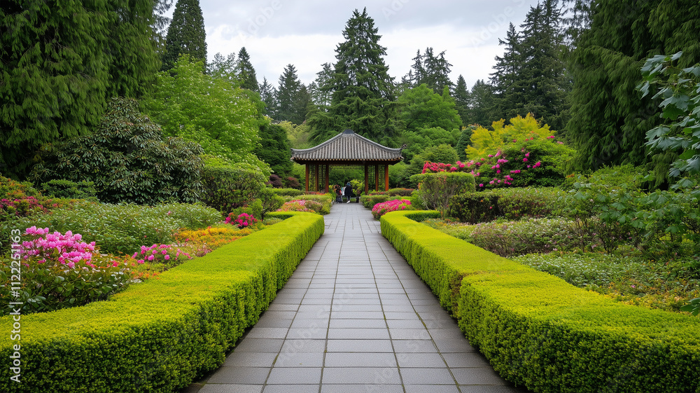 Fototapeta premium 伝統的な中国庭園の静かな風景