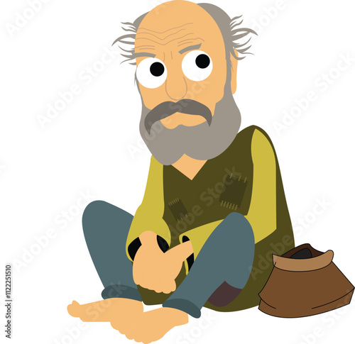 BEGGAR CARTOON CHARACTER