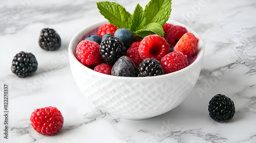 fruit, food, berry, dessert, strawberry, breakfast, healthy, fresh, raspberry, blueberry, sweet, berries, red, bowl, blueberries, diet, delicious, raspberries, white, closeup, plate, isolated, strawbe photo