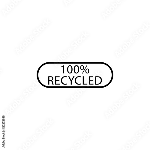 100 percent recycled icon set vector art