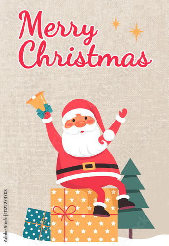 Christmas greeting cad with funny Santa