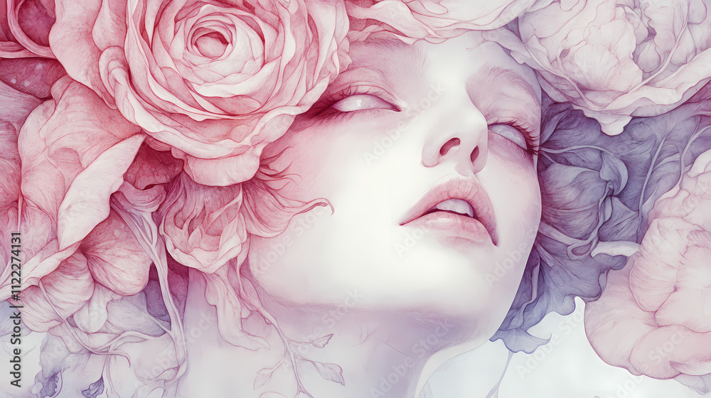 Close up of a rose. Zephyr. Illustration Close up of a rose. Zephyr. Illustration