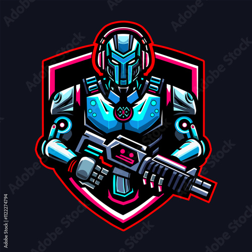 Robotic esport logo design