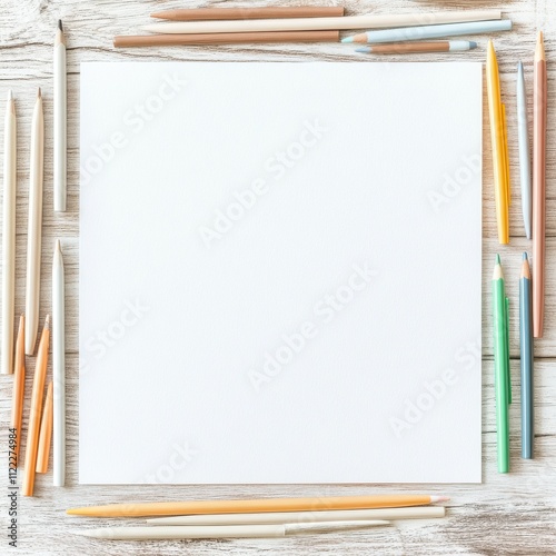 Artistic Crafts Space: Prepped for Drawing or Coloring Activities photo