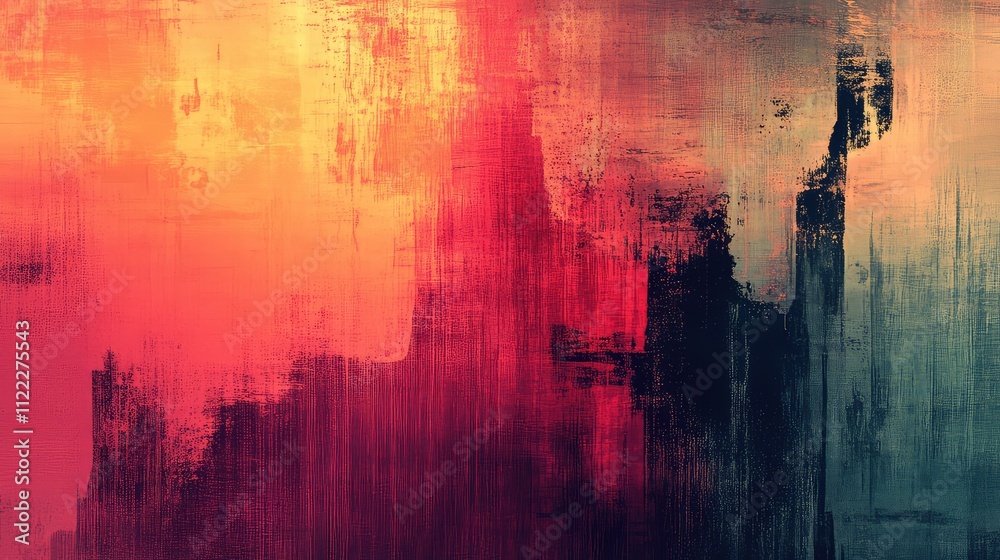 Fototapeta premium Abstract Distorted Glitch Art Texture with Noise and Faded Colors