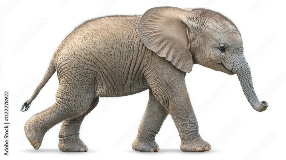 Fototapeta premium Adorable Baby Elephant Walking in a Natural Setting