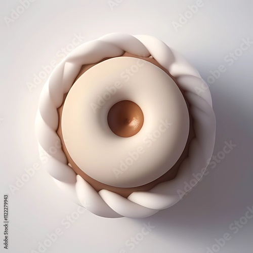 Elegant Chocolate and Cream Dessert with Braided Design 