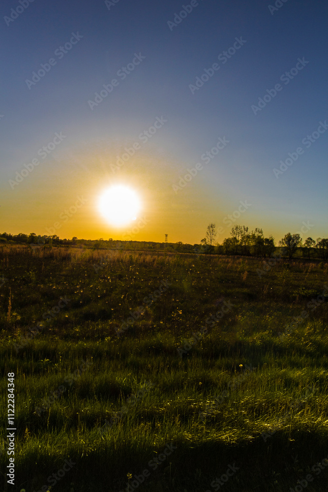 Fototapeta premium Evening at Glacier Ridge Metro Park, Dublin, Ohio