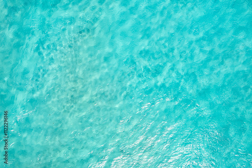 Zenithal Aerial View of the Turquoise Caribbean Sea