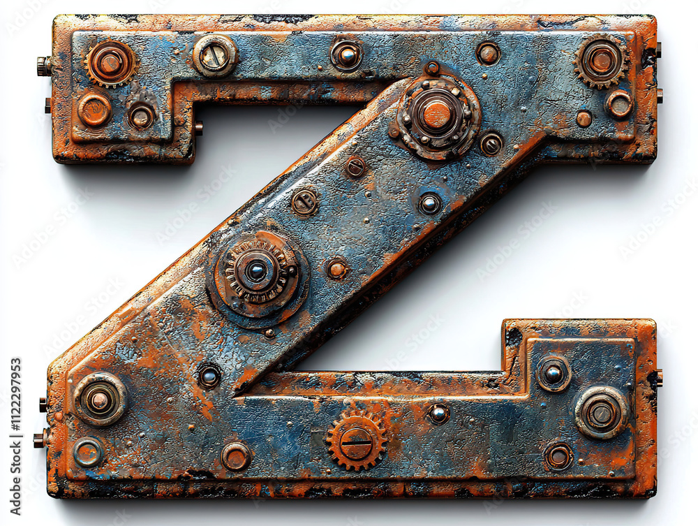steampunk font, letters, alphabet, vintage, mechanical, gears ...