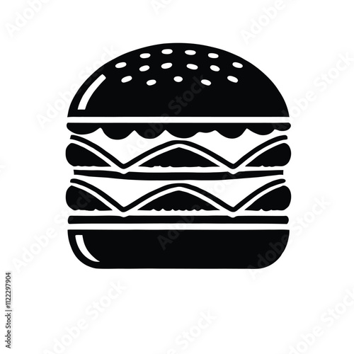 Classic Cheeseburger Silhouette