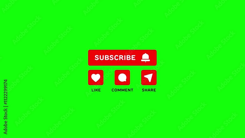 Red Minimalist subscribe comment like share button