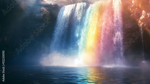 Wallpaper Mural A gentle zephyr painting rainbows in the mist of a waterfall ai_generated. Zephyr. Illustration Torontodigital.ca