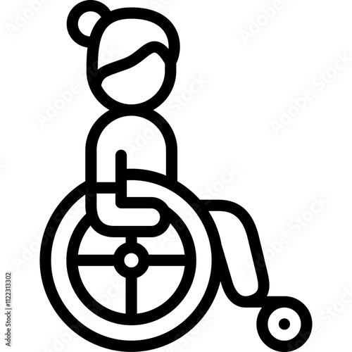 wheel chair icon illustration design with outline