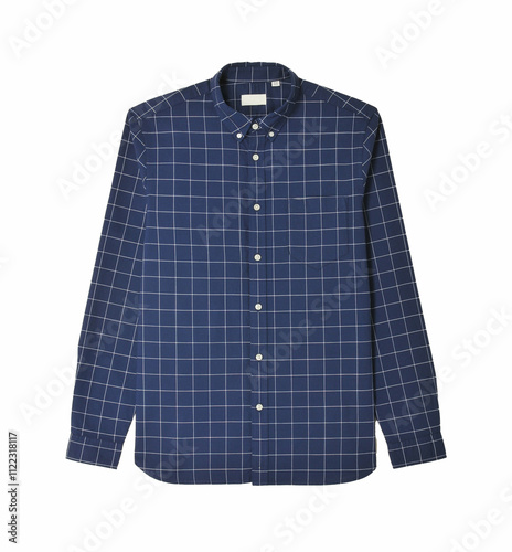 Chemise bleue a carreaux vu de face