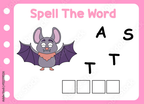 spell the word of bats . cute little bats