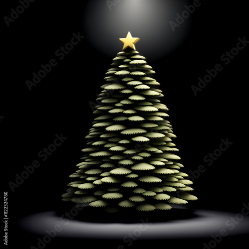 Christmas tree on black background