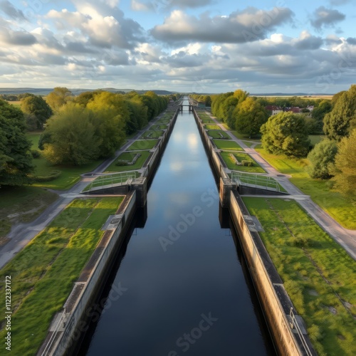 View of ardreigh lock  grand canal  athy waterways in county kildare ireland River landscapes water travel sky beautiful background landscape photography  photo