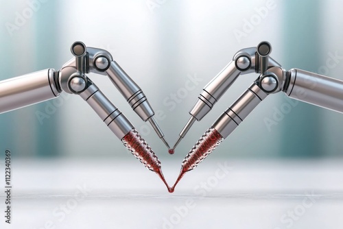 A futuristic depiction of a DNA strand being edited by robotic arms in a high-tech genetics lab