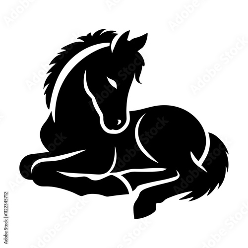 Sleeping Foal Silhouette Design