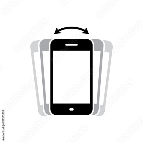 Phone shaking icon isolated on white background. Cellphone vibration sign symbol. Smartphone shake concept