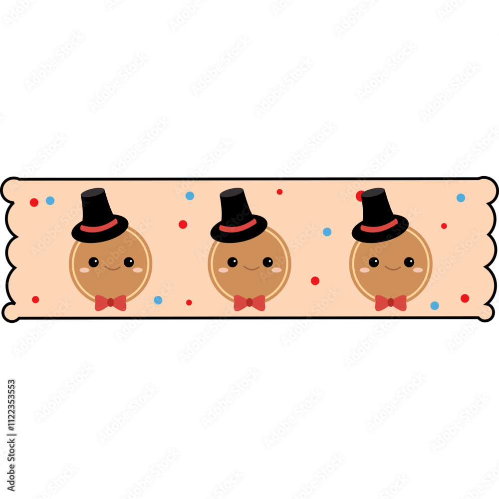 Obraz premium Christmas Washi Tape Strip Illustration