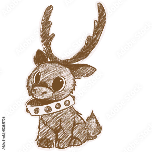 christmas reindeer isolated on white