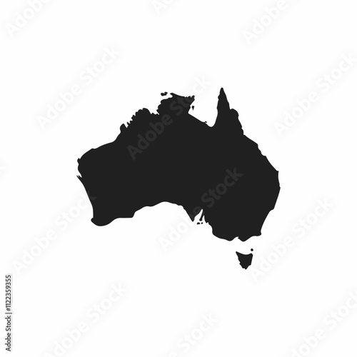 Australia Map Geography Shape, Black Australia map