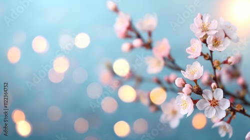 Delicate cherry blossoms in soft focus