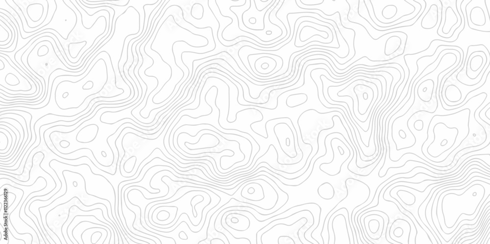 Fototapeta premium Geometric stiped line grid map Topographic contour lines. Seamless pattern with lines Topographic map. Geographic mountain relief diagram line wave carve pattern.