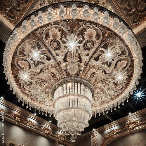 a beautiful and elegant chandelier like in a royal palace photo