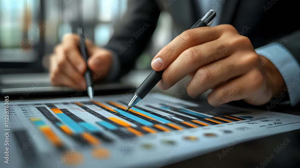 Analyzing Charts: Business Data Review with Pen Analyzing Charts: Business Data Review with Pen