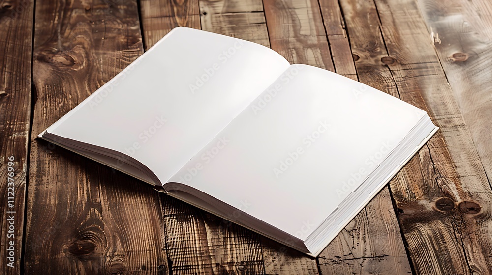 Fototapeta premium Blank catalog, magazines and book mock up on wood background.