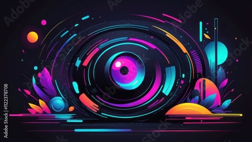 Neon Highlights on Dark Aesthetic Backgrounds
