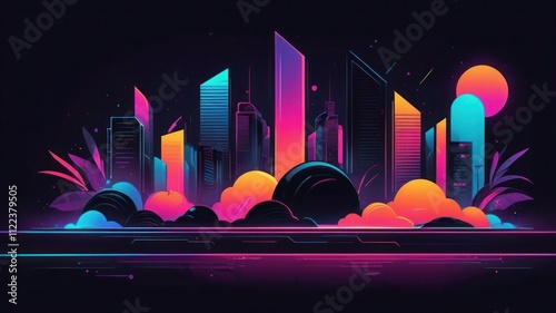 Neon Highlights on Dark Aesthetic Backgrounds
