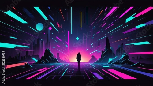 Neon Highlights on Dark Aesthetic Backgrounds
