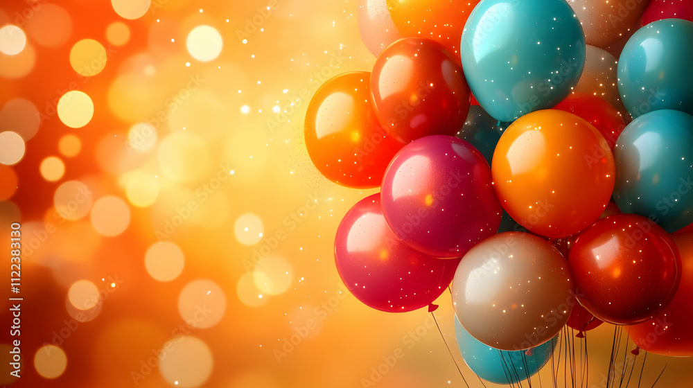 Colorful Balloons Float Joyfully in Celebration Colorful Balloons Float Joyfully in Celebration